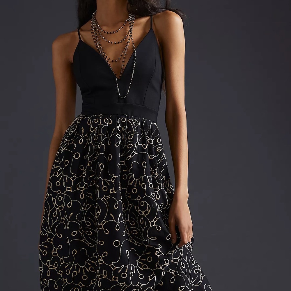 NEW  Anthropologie Maeve Eyelet Midi Dress size M